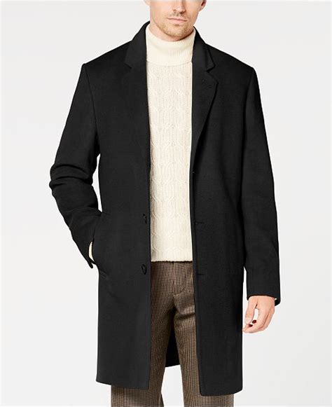 michael kors men's madison luxury italian fabric modern-fit overcoat|michael kors madison wool.